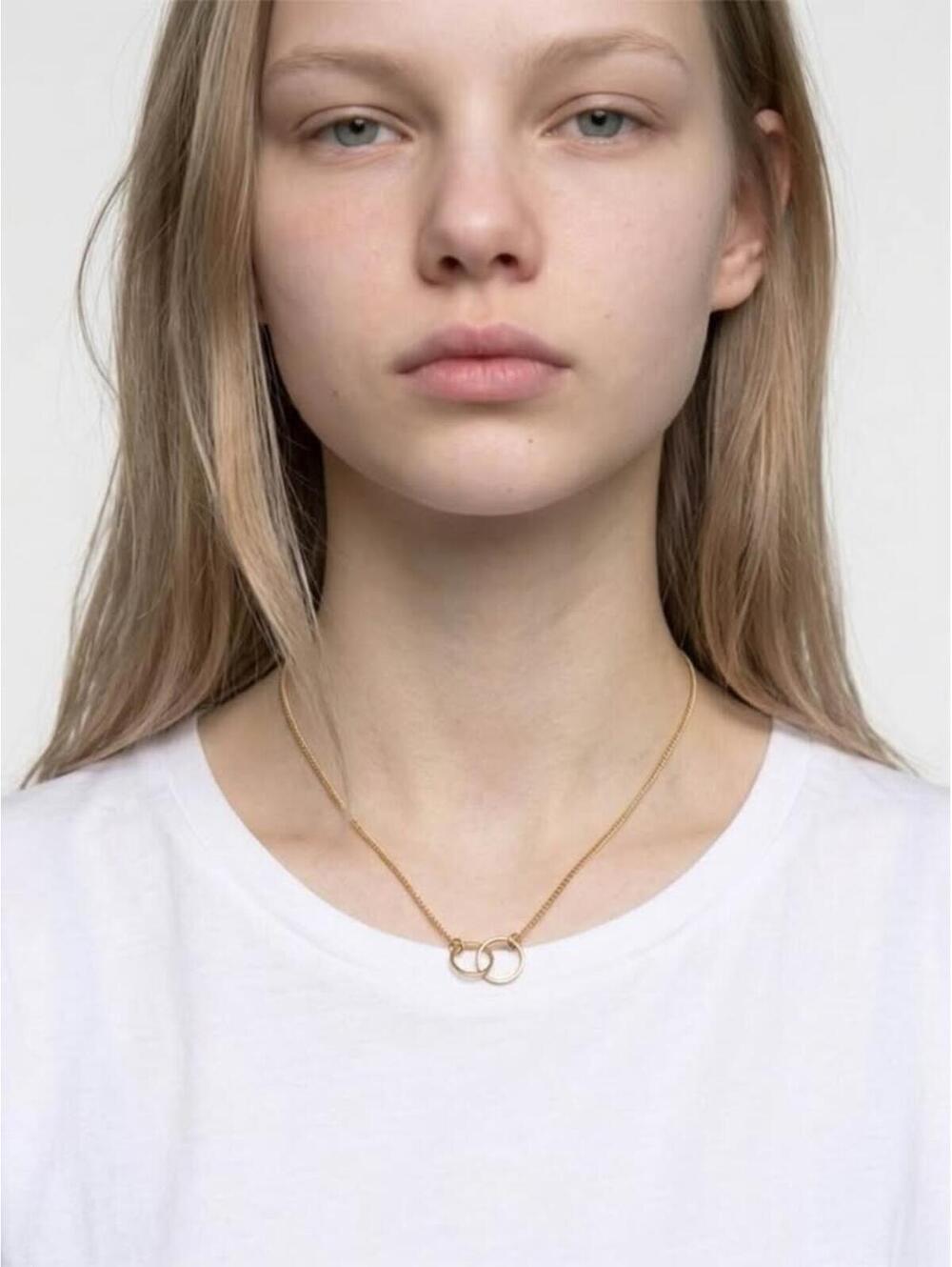 Gold Interlocking Ring Necklace